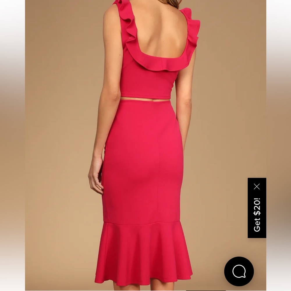 Pink Ruffle Two Piece Skirt Set - Picture 6 of 11